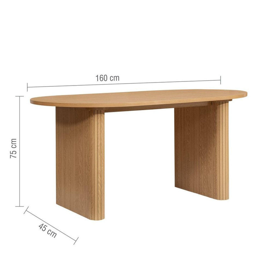 Axel Oak Fluted 6 Seater Oval Dining Table-7
