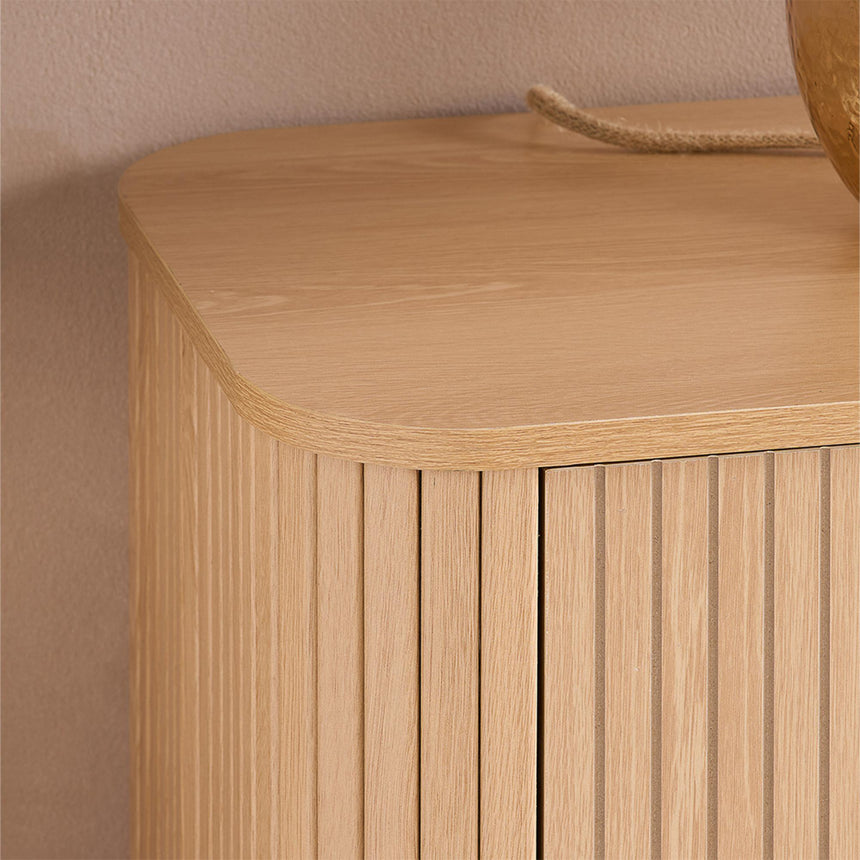 Axel Oak Fluted 6 Drawer Curved Wide Chest-4