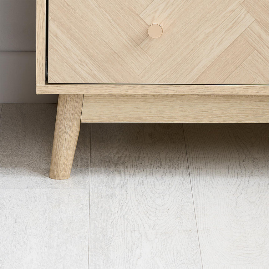 Herringford Oak 2 Door 1 Drawer Wardrobe-5