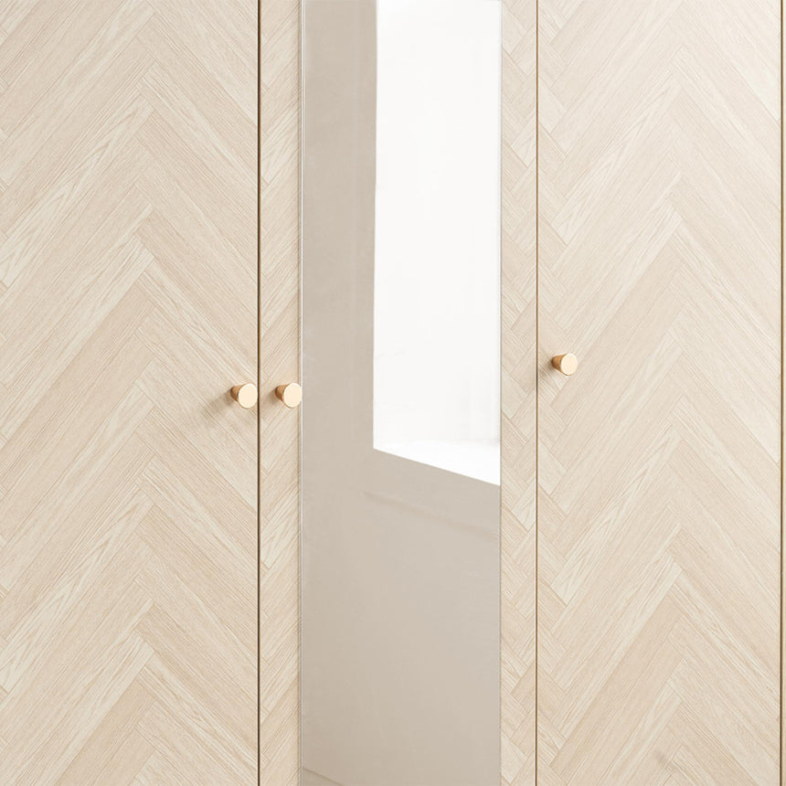 Herringford Oak 3 Door Mirror Wardrobe-2