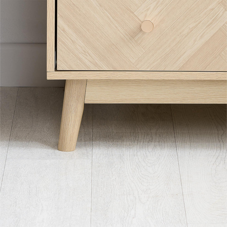 Herringford Oak 3 Door Mirror Wardrobe-4