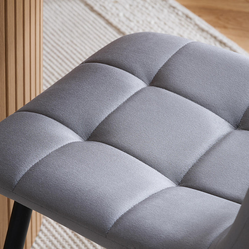 2 x Axel Grey Fabric Dining Chair-2
