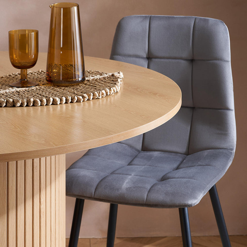 2 x Axel Grey Fabric Dining Chair-6