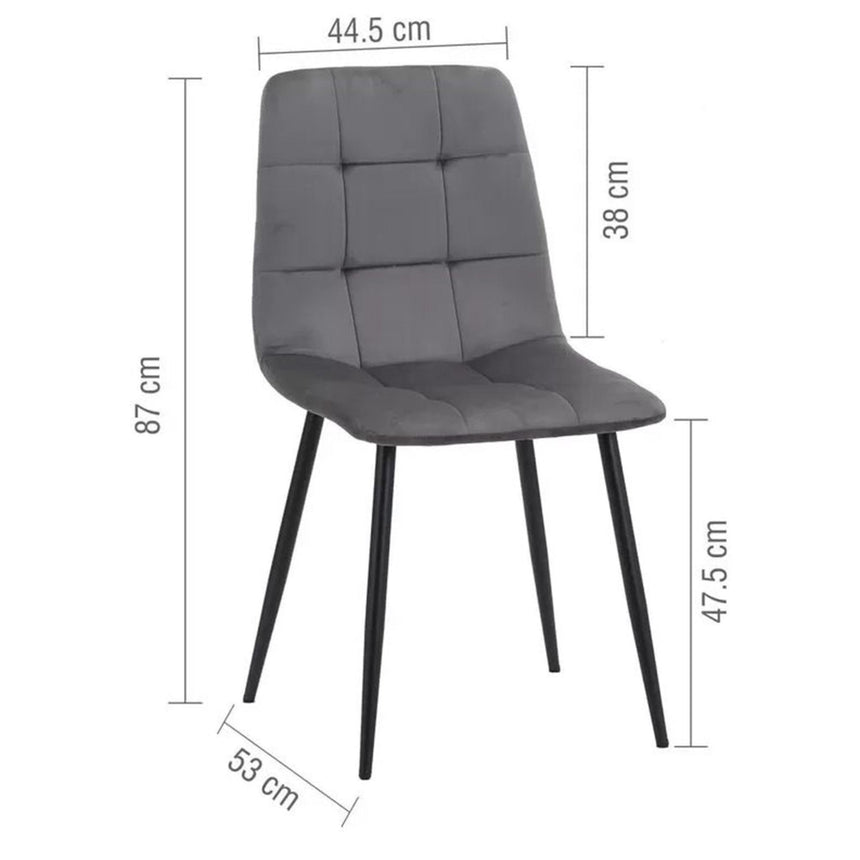 2 x Axel Grey Fabric Dining Chair-9