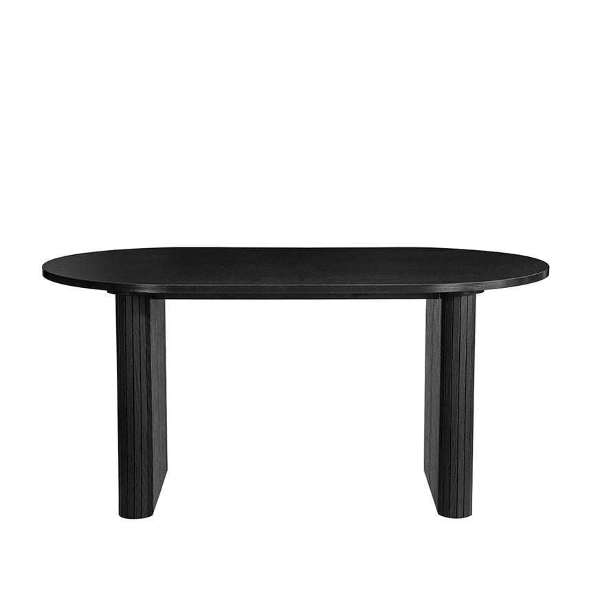 Axel Black Fluted Oval Dining Set with 4 Chair-4