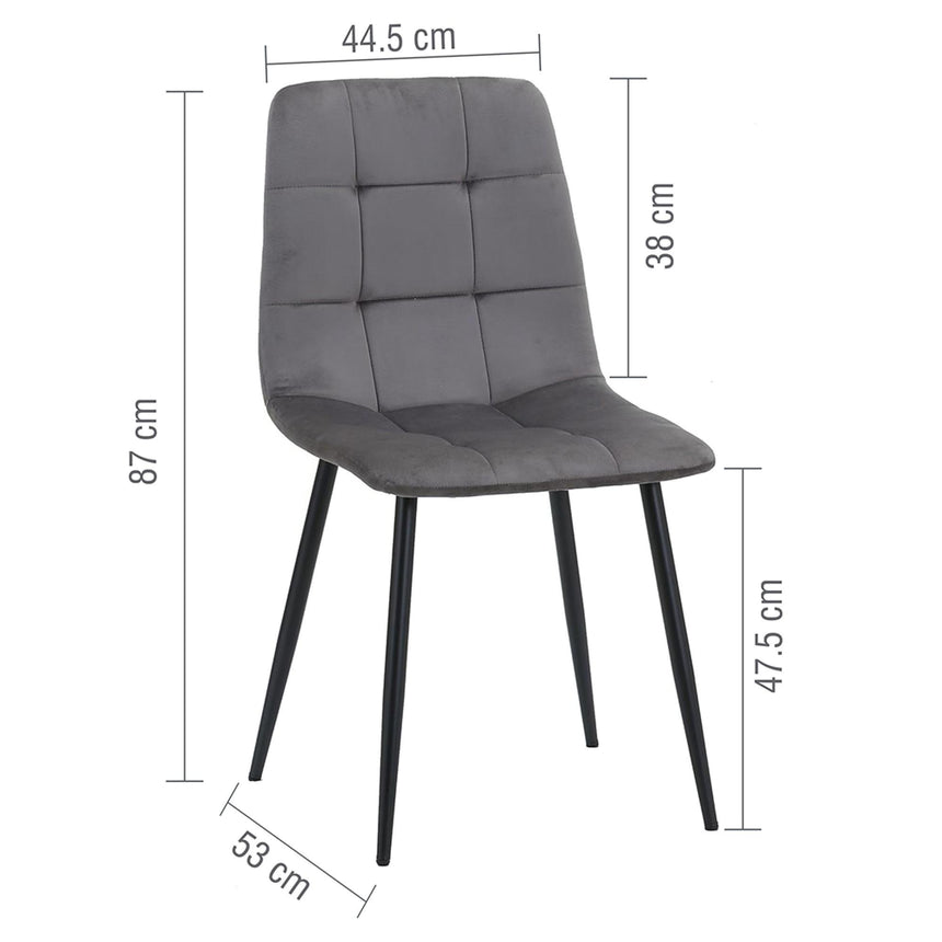 Axel Black Fluted Oval Dining Set with 4 Chair-8