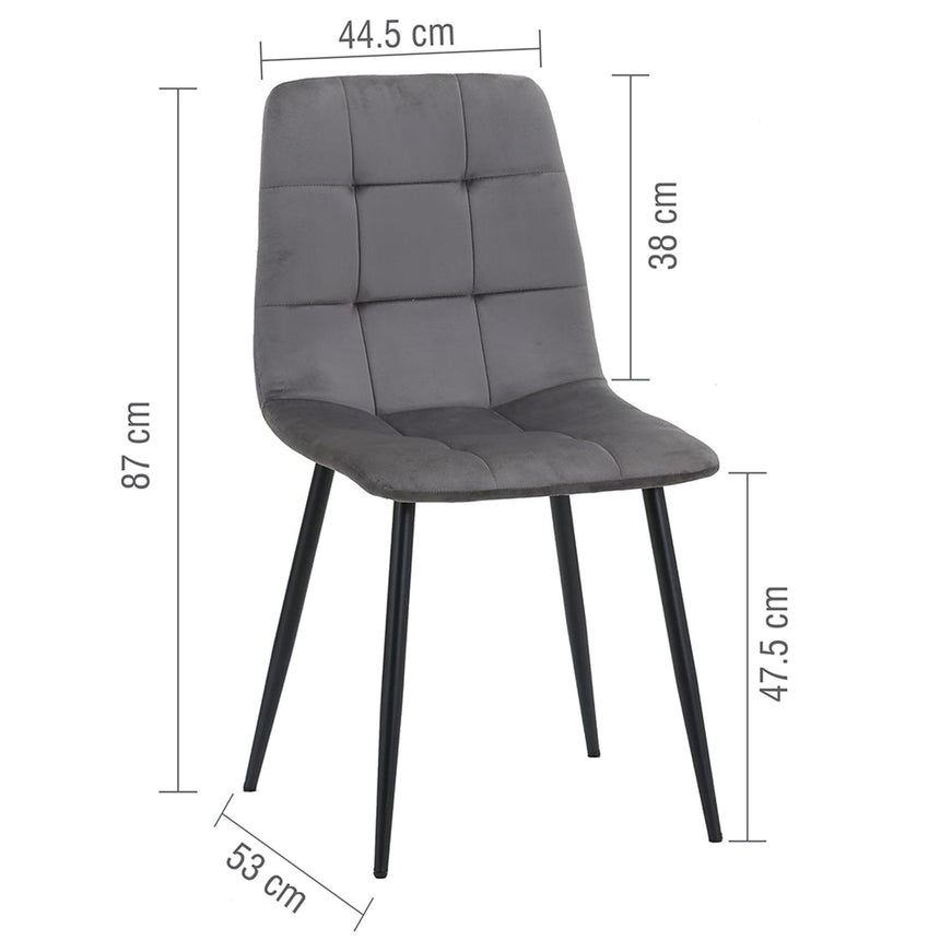 Axel Black Round Fluted Dining Set with 4 Chair-9