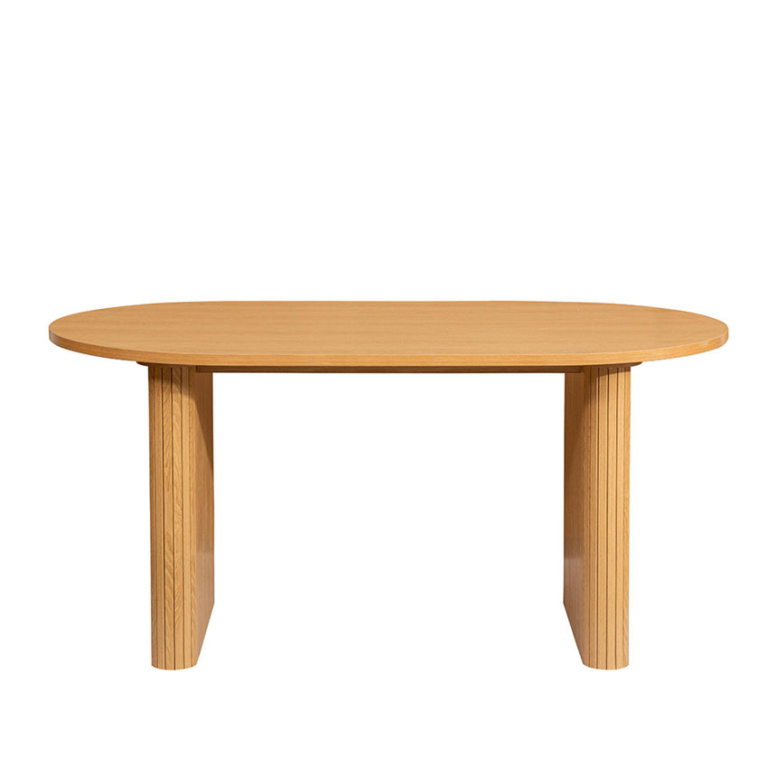 Axel Oak Fluted Oval Dining Set with 4 Chair-4