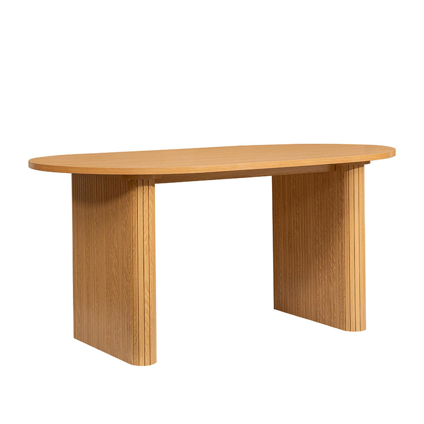 Axel Oak Fluted Oval Dining Set with 4 Chair-6