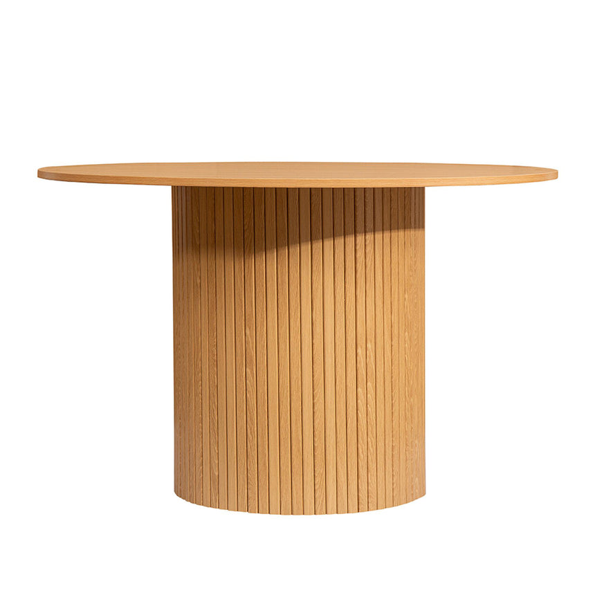 Axel Oak Fluted Round Dining Set with 4 Chair-6