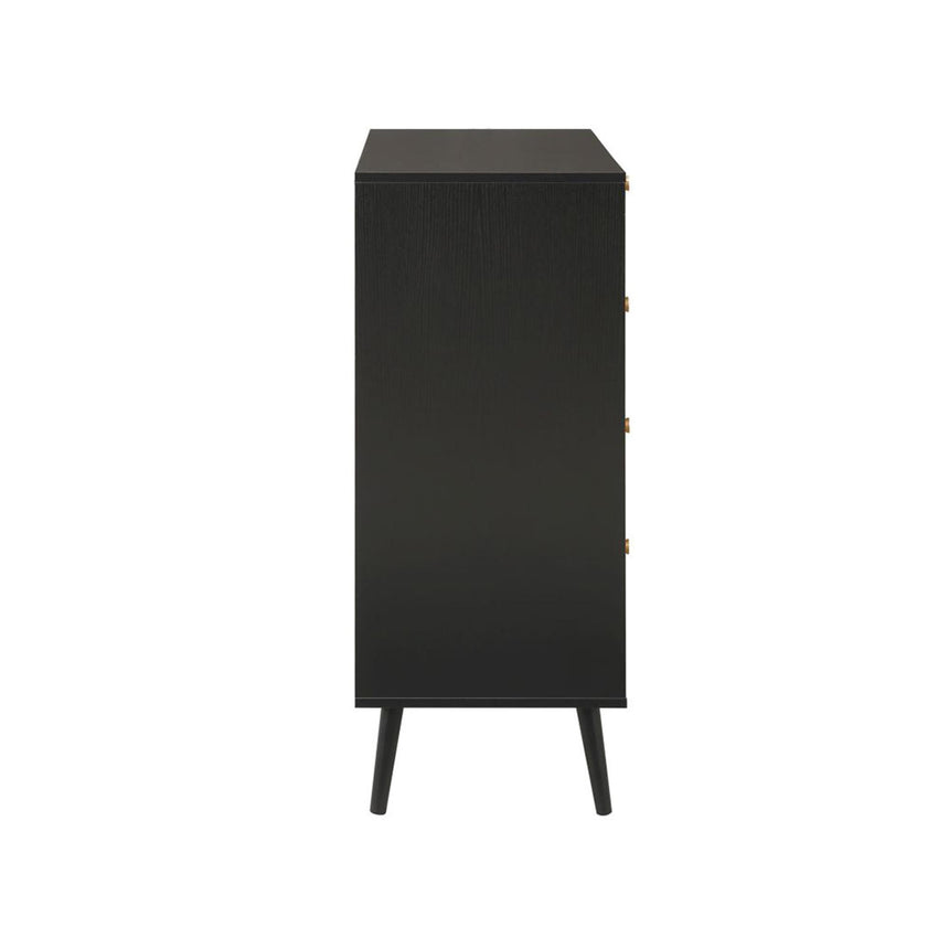 Croxley Black and Rattan 2+3 Drawer Chest-5