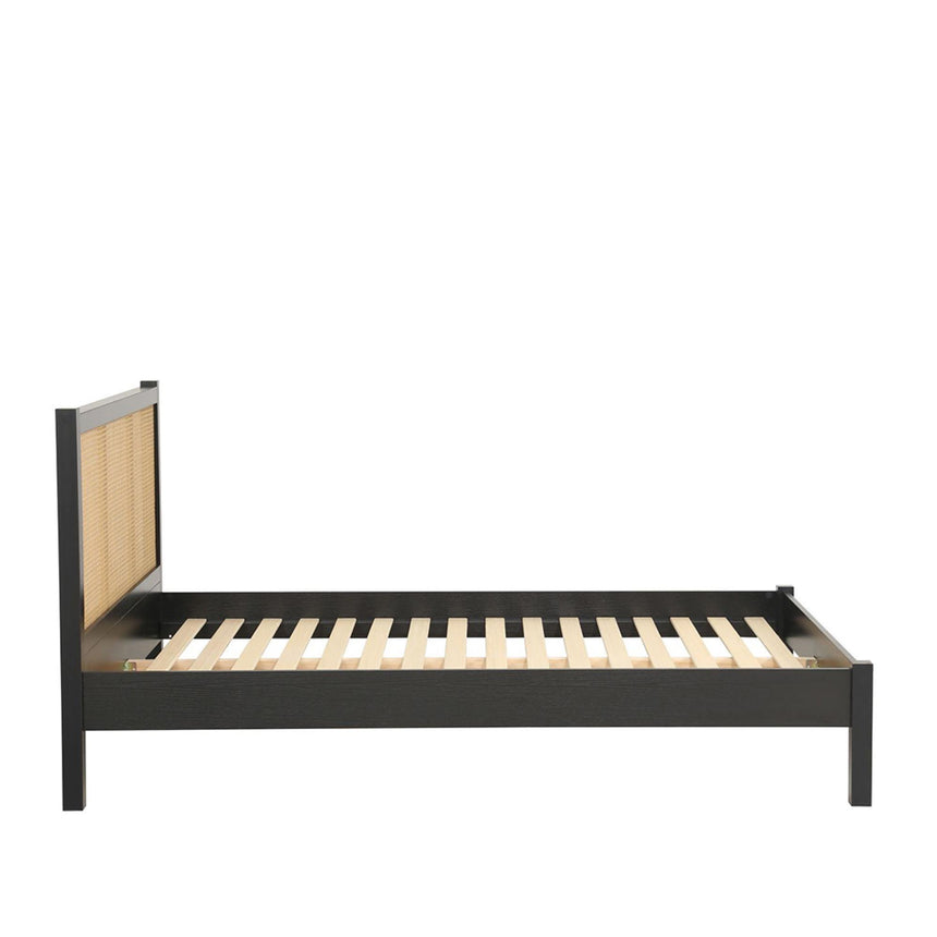 Croxley Black and Rattan Bed - Sizes Available-5