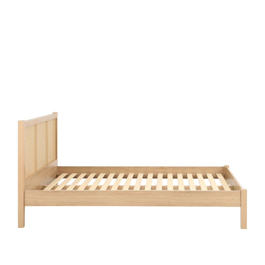 Croxley Oak and Rattan Bed - Sizes Available-5