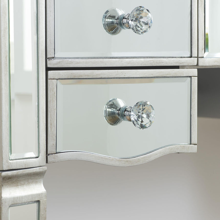Elysee Mirrored Glass 5 Drawer Dressing Table-5