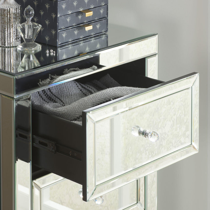 Valencia Mirrored 5 Drawer Narrow Chest-3