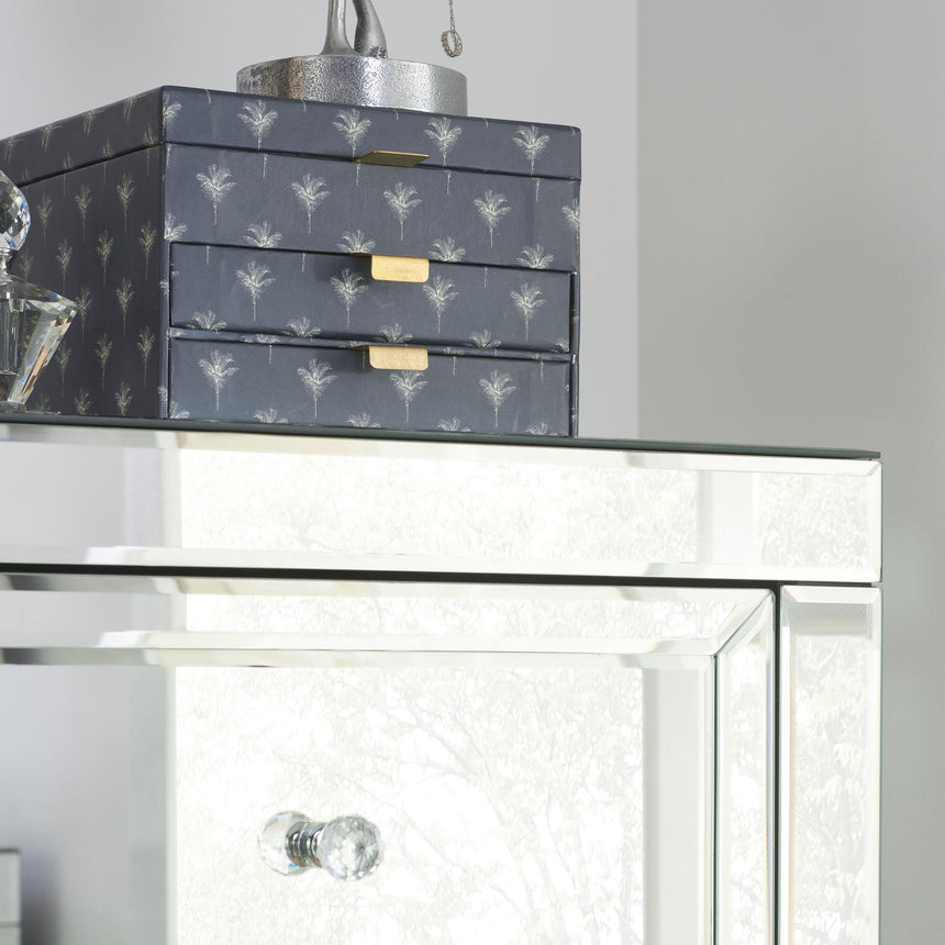 Valencia Mirrored 5 Drawer Narrow Chest-5