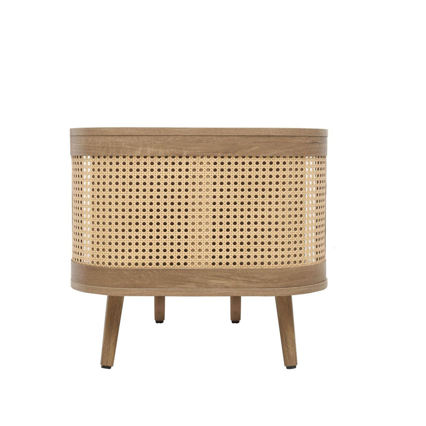 Noah Oak and Rattan Curved 110cm Coffee Table-2
