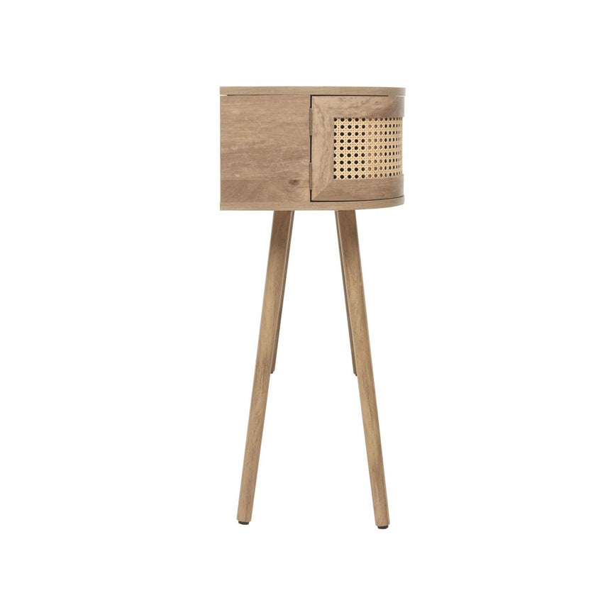 Noah Oak and Rattan Curved 110cm Console Table-5