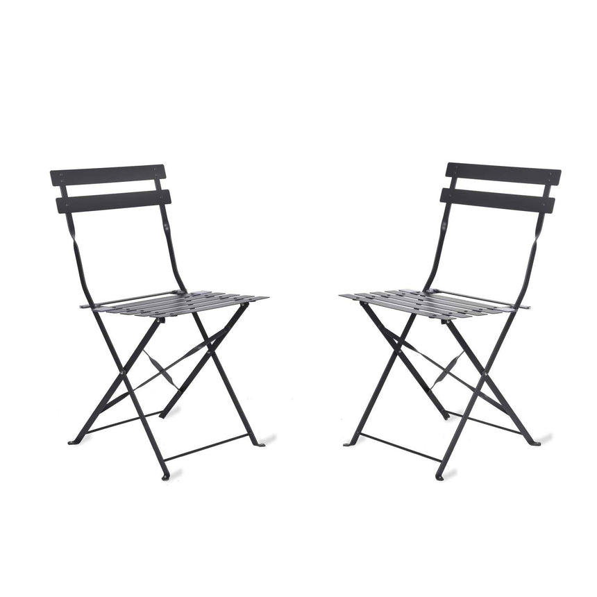 Rive Outdoor Droite Bistro Chairs Set of 2 Carbon-3