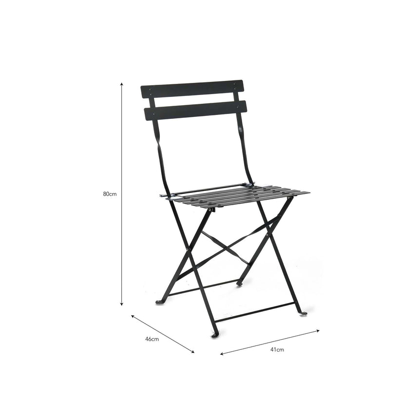 Rive Outdoor Droite Bistro Chairs Set of 2 Carbon-4