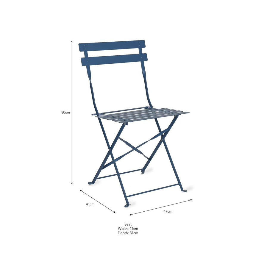Rive Outdoor Droite Bistro Chairs Set of 2 Cove Blue-3