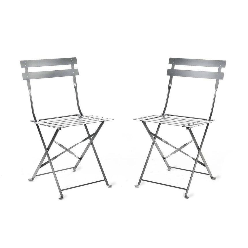 Rive Outdoor Droite Bistro Chairs Set of 2 Silver-2