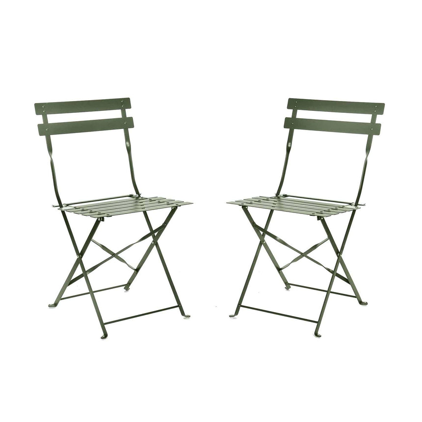 Rive Outdoor Droite Bistro Chairs Set of 2 Thistle Green-2