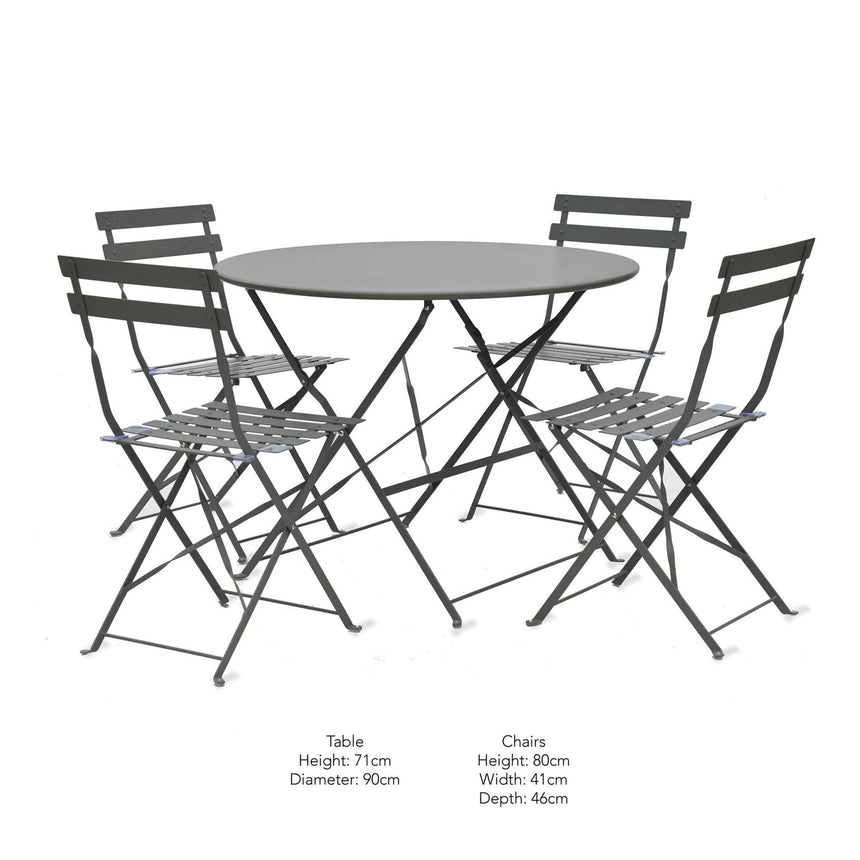 Rive Outdoor Droite Bistro Set Large Carbon-3