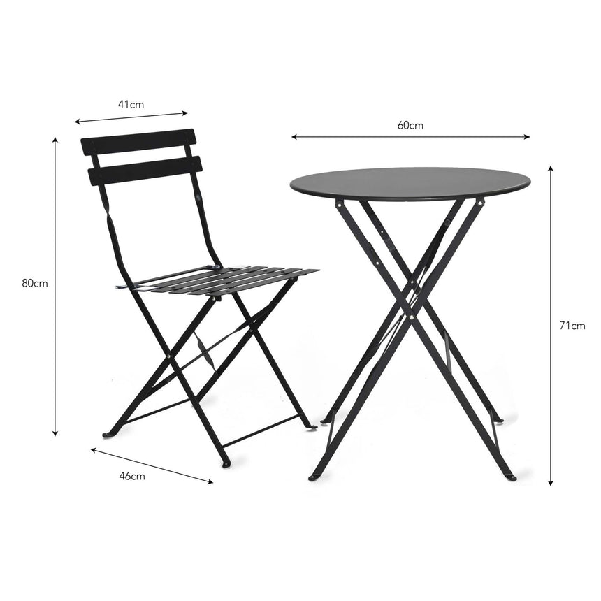 Rive Outdoor Droite Bistro Set Small Carbon-3