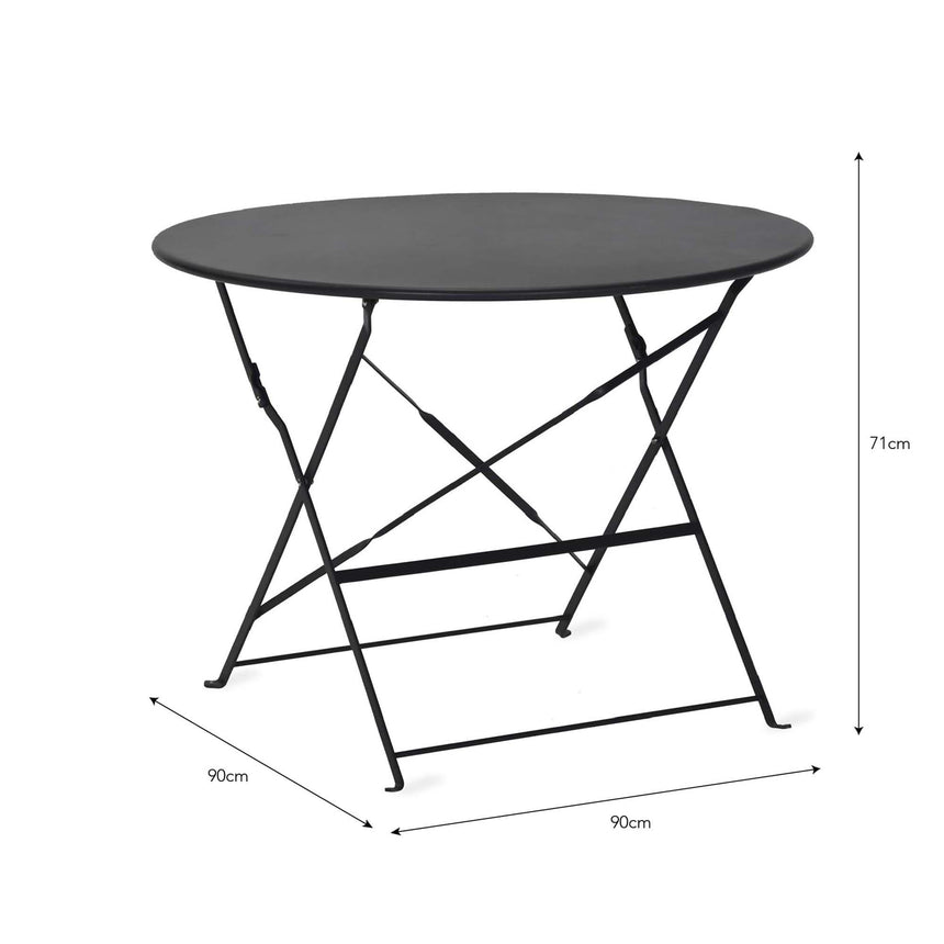 Rive Outdoor Droite Bistro Table Large Carbon-3