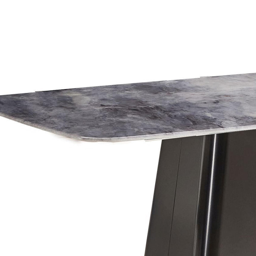 Telma 6 Seater White and Black Marble Dining Table - Sizes Available-2