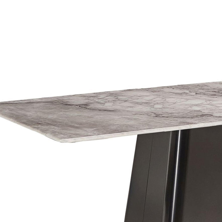 Telma 6 Seater Ash Grey Marble Dining Table - Sizes Available-2
