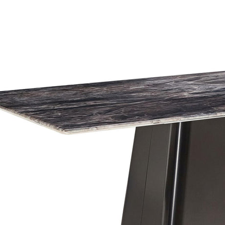 Telma 6 Seater Dark Grey and Black Marble Dining Table - Sizes Available-2