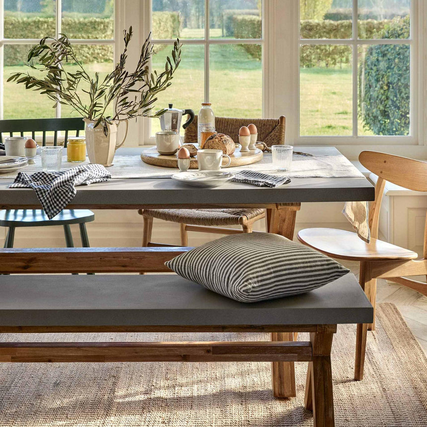 Burford Outdoor Bench Small in Grey Faux Concreate-3
