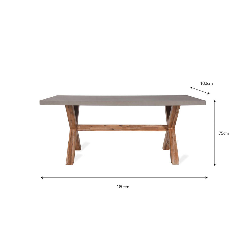 Burford Outdoor Table Small in Grey Faux Concreate-7
