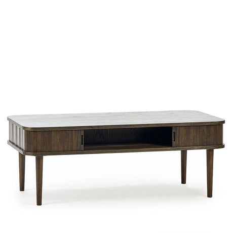 Tambour Dark Oak Ribbed Coffee Table-2