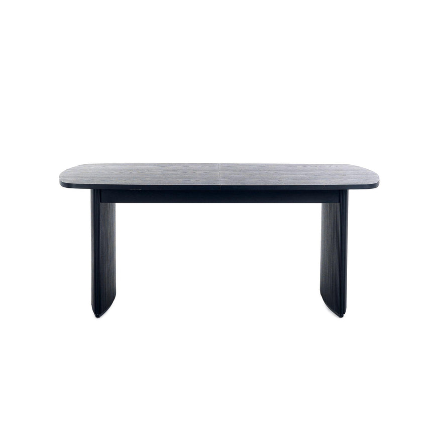 Louis Black 6 Seater Extending Dining Table - Fluted Base-2