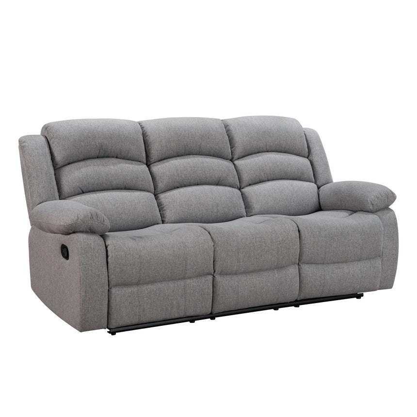 Kinley Grey Endurance Fabric 3+2+1 Seater Manual Recliner Sofa Set-3