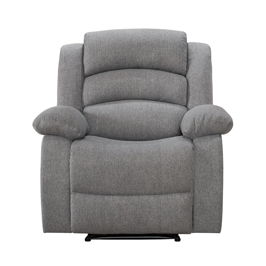 Kinley Grey Endurance Fabric 3+2+1 Seater Manual Recliner Sofa Set-6
