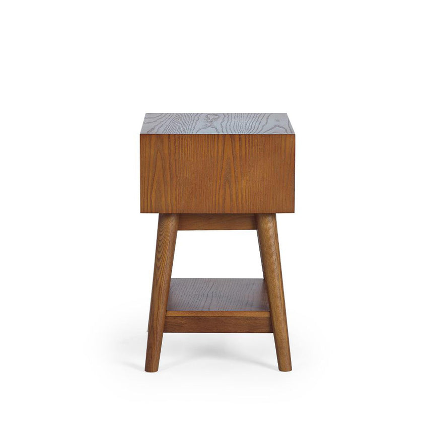 Lowry Cherry Wood Retro Style 1 Drawer Side Table-4