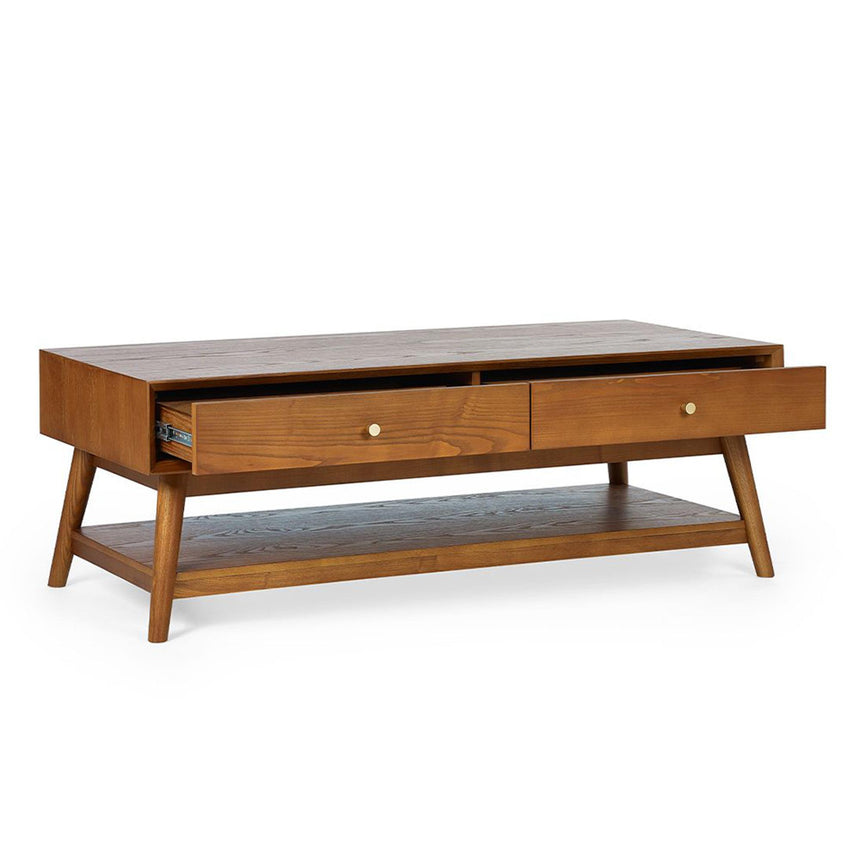 Lowry Cherry Wood Retro Style 120cm Coffee Table-3