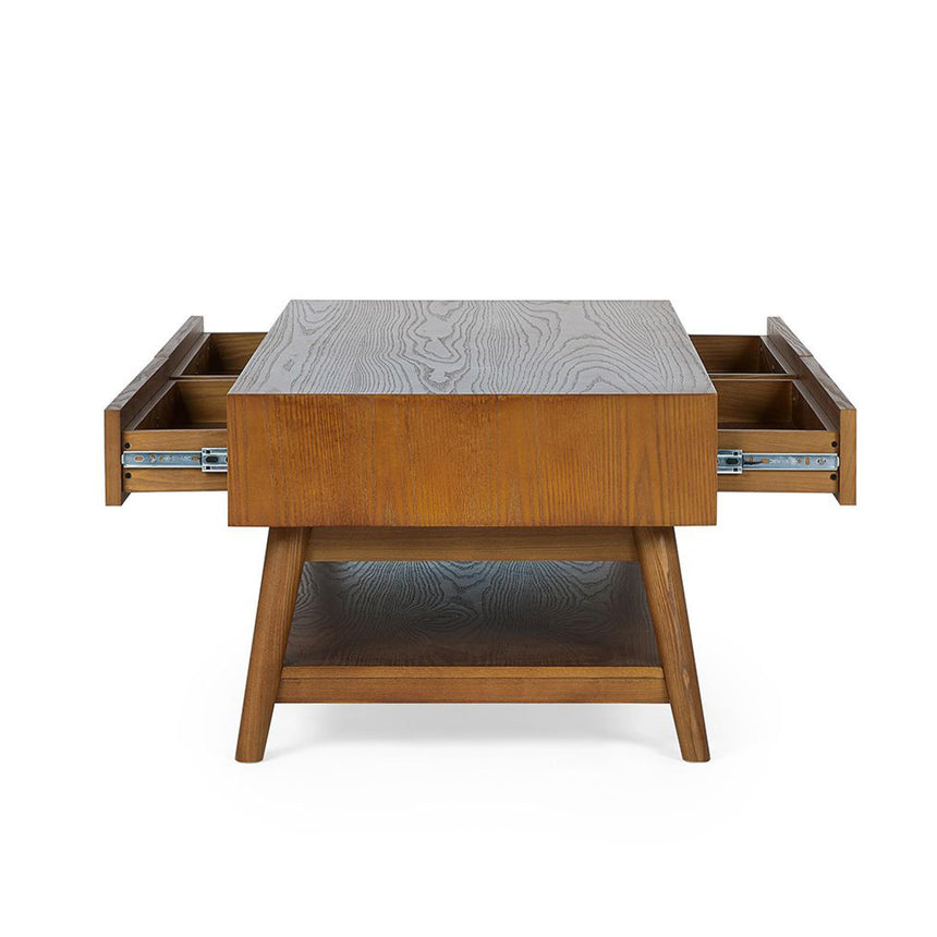 Lowry Cherry Wood Retro Style 120cm Coffee Table-4