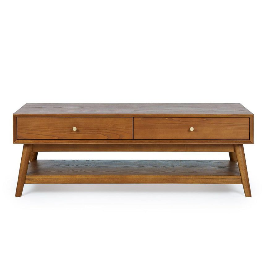 Lowry Cherry Wood Retro Style 120cm Coffee Table-5