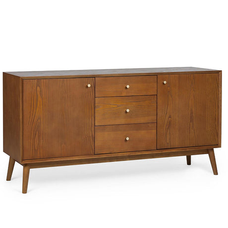 Lowry Cherry Wood Retro Style 150cm Medium 2 Door Sideboard-2