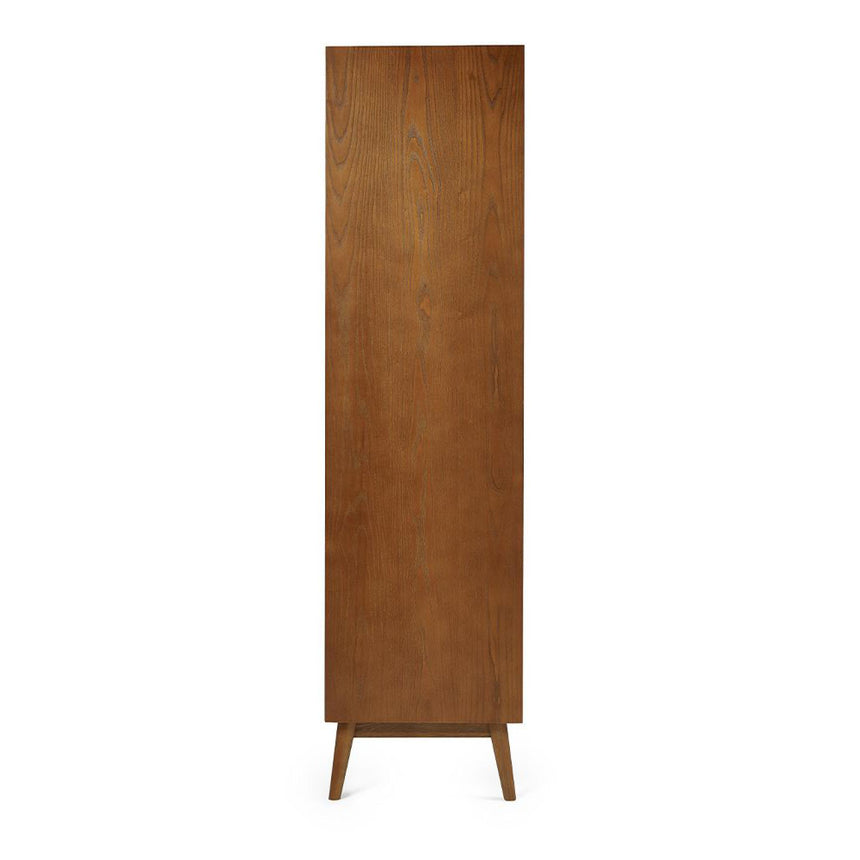 Lowry Cherry Wood Retro Style 2 Door 1 Drawer Double Wardrobe-4