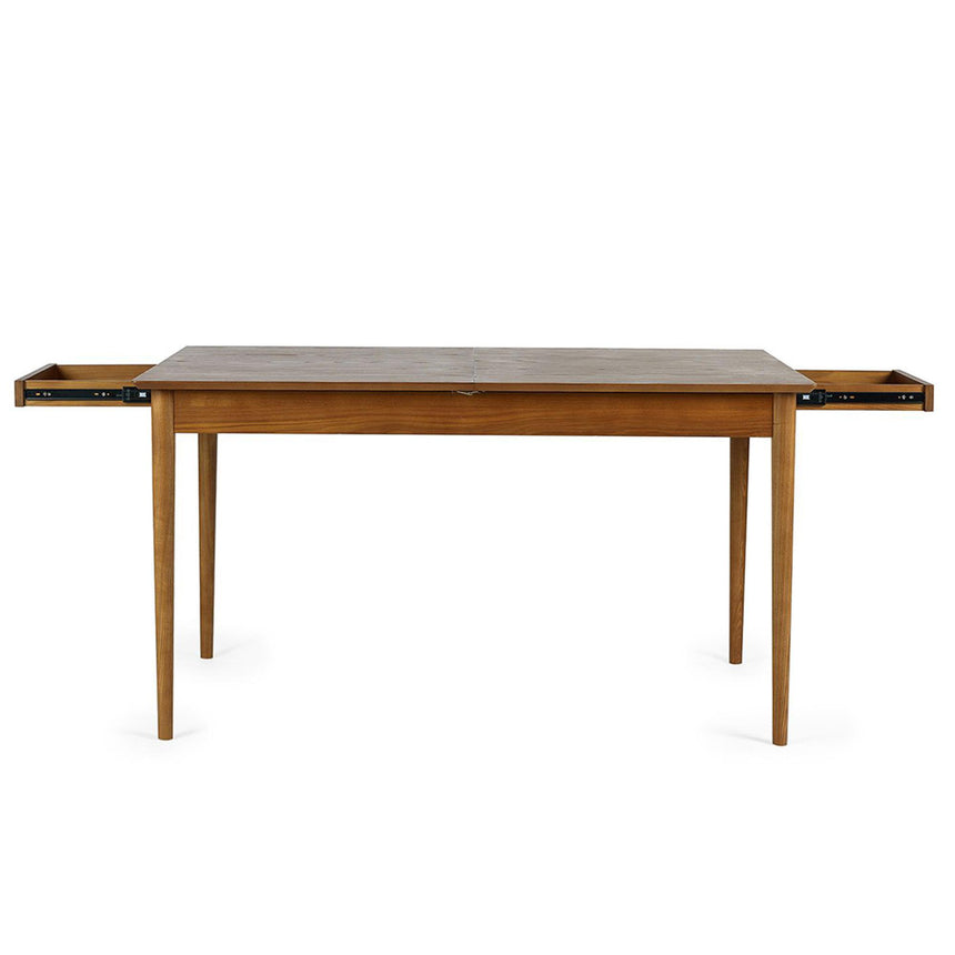 Lowry Cherry Wood Retro Style 4-6 Seater Extending Dining Table-4