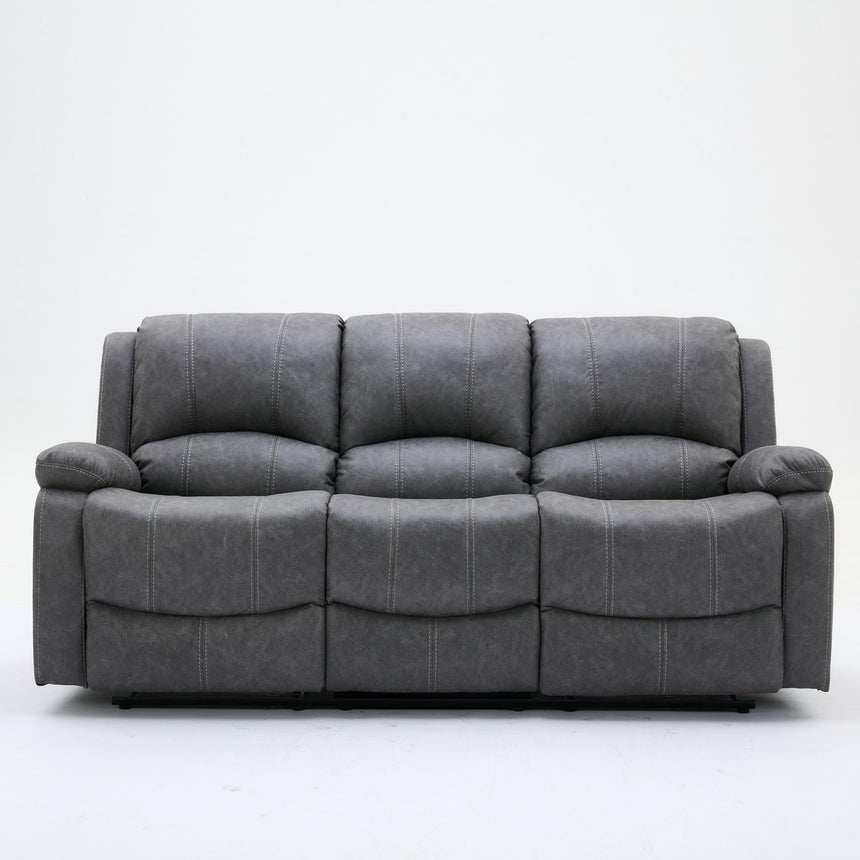 Paloma Grey Endurance Fabric 3+2+1 Seater Manual Recliner Sofa Set-3