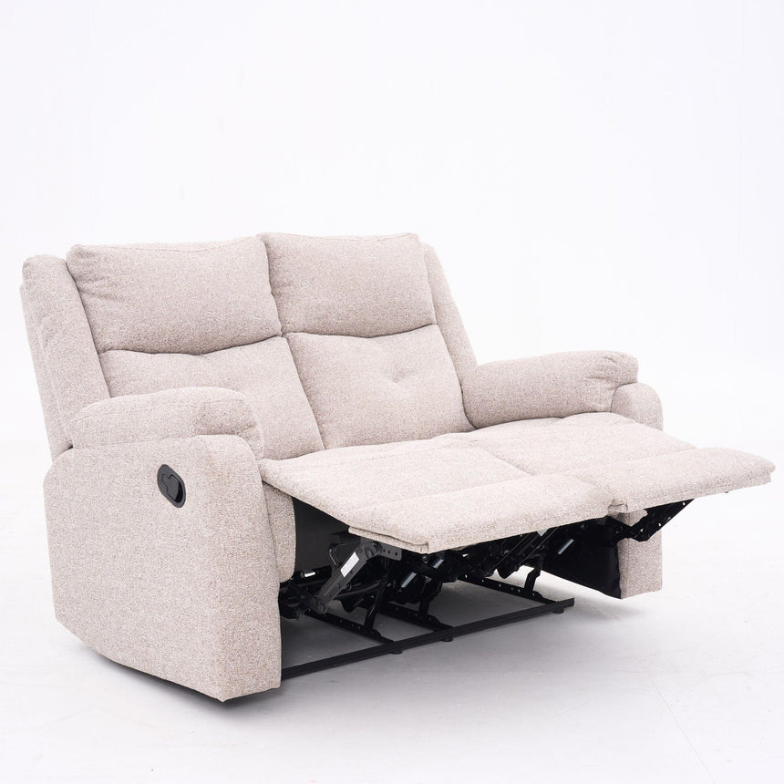 Ellison Cream Fabric 2 Seater Manual Recliner Sofa-2