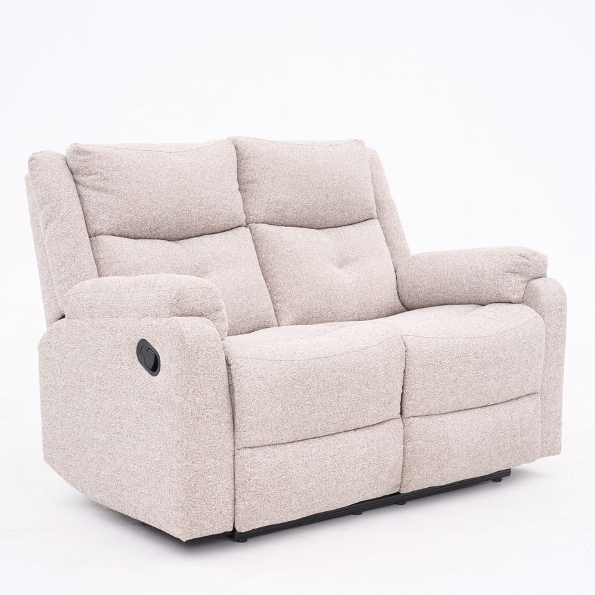 Ellison Cream Fabric 2 Seater Manual Recliner Sofa-3