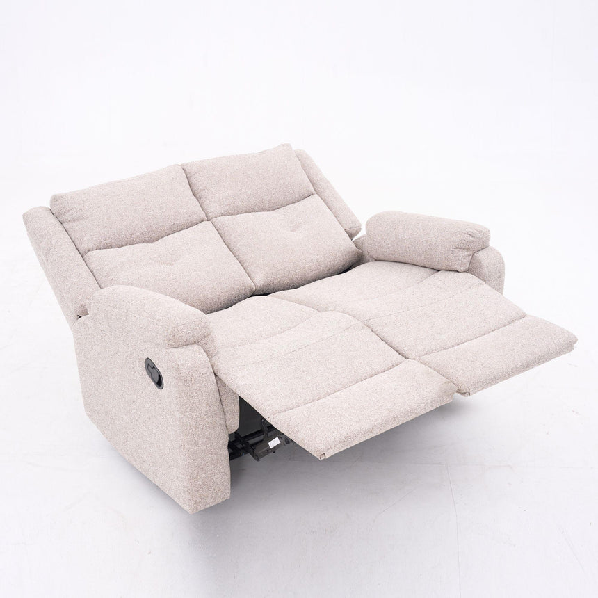 Ellison Cream Fabric 2 Seater Manual Recliner Sofa-4